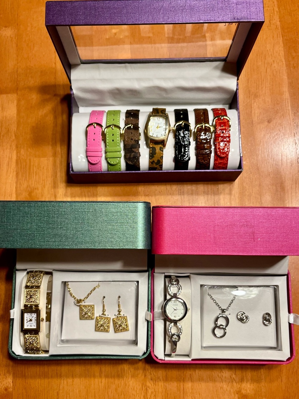 Mixed Watch and Jewelry Gift Set - Multicolor Straps